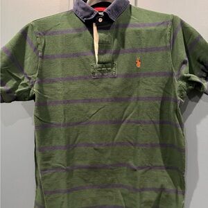 Polo by Ralph Lauren Green and Blue Striped Polo Shirt